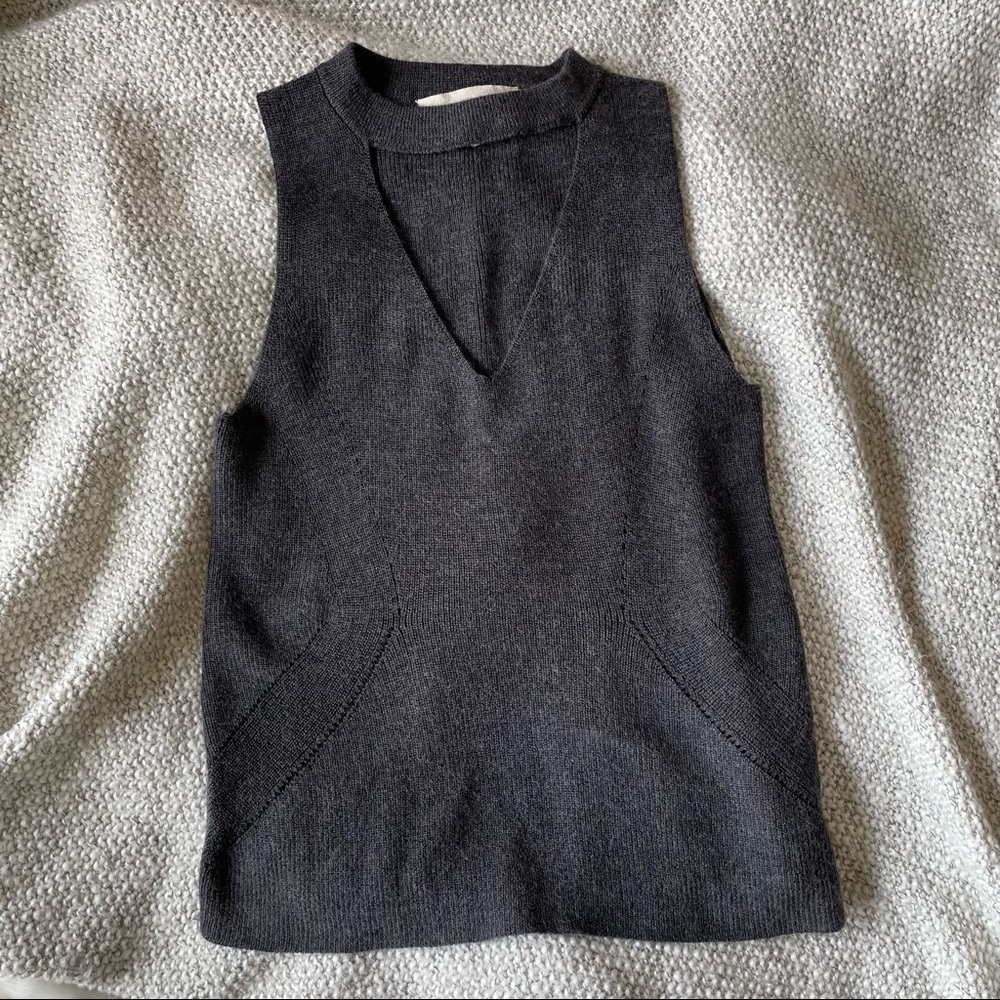 {7 for all mankind} grey knitted tank